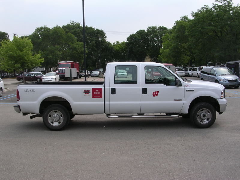 White truck, with UW decal.