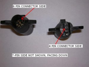 View of the wire adapters from the front - 7 pin section not showing.