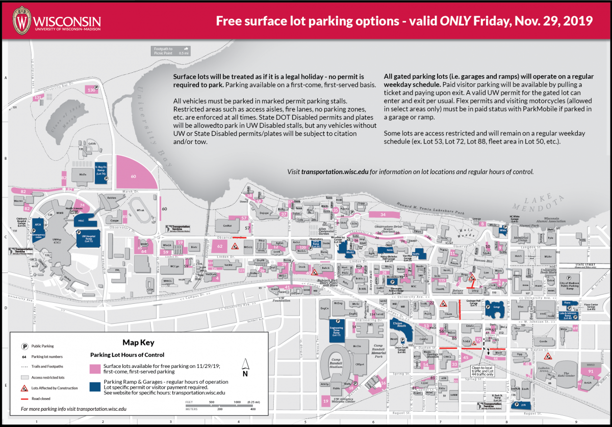 Surface lot parking regulations relaxed on November 29 Transportation