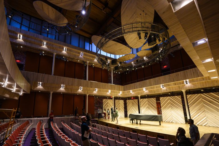 Photo of Collins Recital Hall in the Hamel Music Center at the University of Wisconsin-Madison campus.